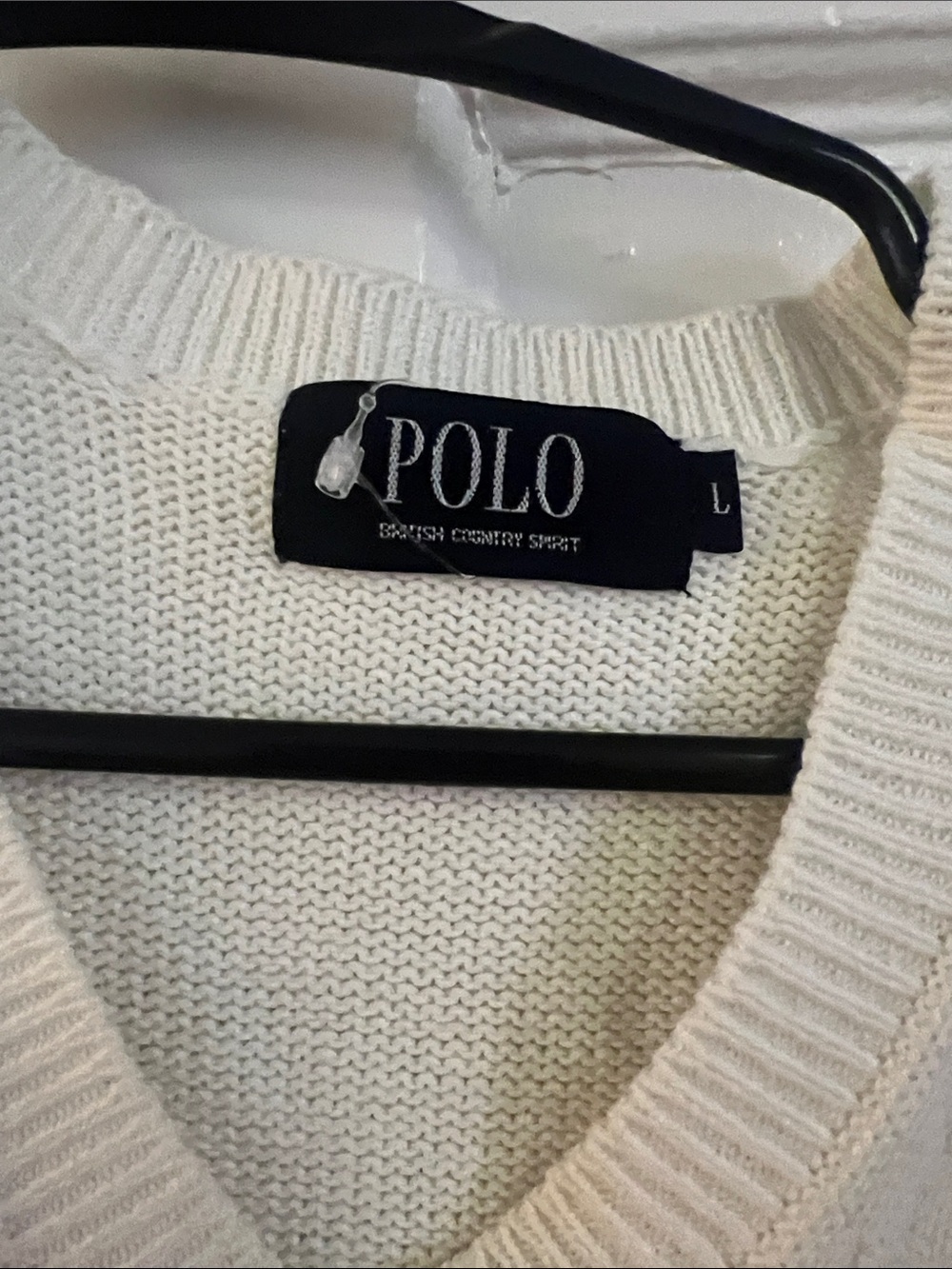 Polo by Ralph Lauren Cream V-Neck Sweater Vest with Navy Pony - Picture 3 of 5